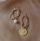 Unique Gold Coin Earrings