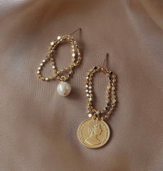 Unique Gold Coin Earrings