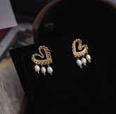 Romantic Gold Lace Heart Earrings