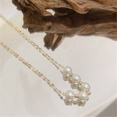 Collar en capas de perlas naturales de agua dulce