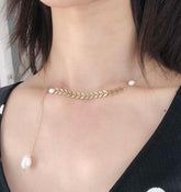 14K Gold Real Pearl Necklace