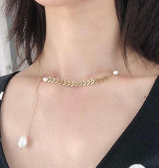 14K Gold Real Pearl Necklace