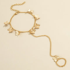 Cadena de mano con mariposa dorada