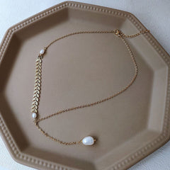 14K Gold Real Pearl Necklace
