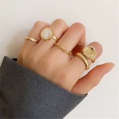 Unisex Streetwear Gold Cuban Signet Rings
