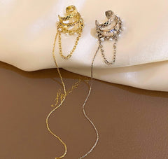 Pendiente de oreja multicapa sin perforación