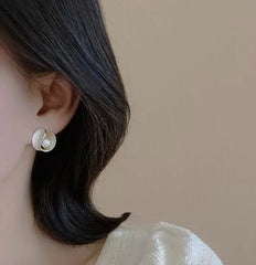 Unique Mother of Pearl Gold Earrings