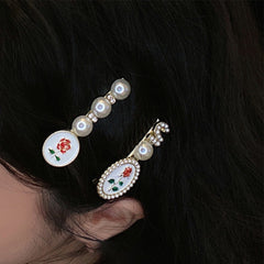 Vintage Rosenblüten Perlen Haarnadeln