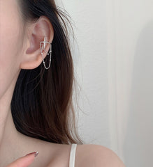 Pendientes tipo brazalete con forma de estrella del norte