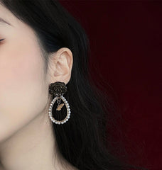 Pendientes colgantes de princesa lolita oscura