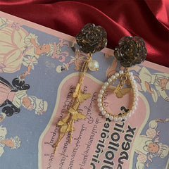 Pendientes colgantes de princesa lolita oscura