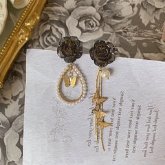 Pendientes colgantes de princesa lolita oscura