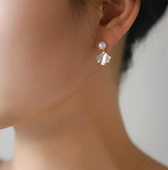 Perlmutt-Ohrstecker ohne Piercing zum Anklipsen