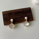 Mother of Pearl No Piercing Clip On Stud Earrings