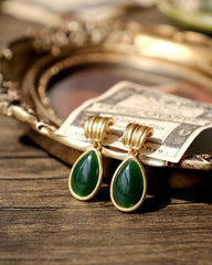 Pendientes de lágrima de esmeralda