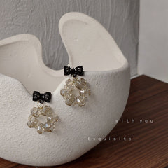 Süße Gothic Schwarze Schleife Band Ohrringe