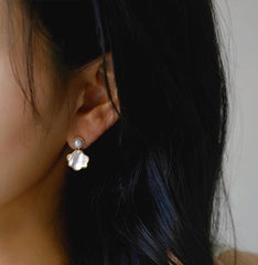 Perlmutt-Ohrstecker ohne Piercing zum Anklipsen