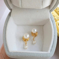 Pendientes de perlas sin perforar hechos a mano