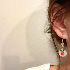 Natural Round Jade Earrings