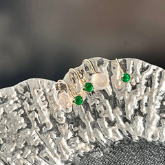 Joyas para orejas con clip de oro verde esmeralda sin perforaciones