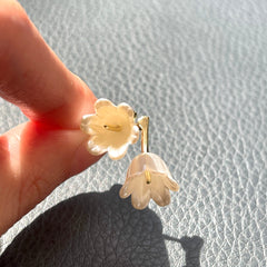White Lotus Tulip Earrings