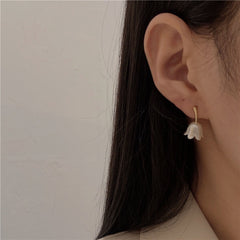 White Lotus Tulip Earrings