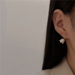 White Lotus Tulip Earrings
