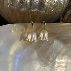 White Lotus Tulip Earrings