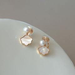 Perlmutt-Ohrstecker ohne Piercing zum Anklipsen