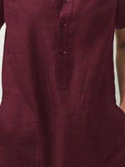 Loose V-Neck Medium Length Dress