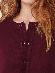 Loose V-Neck Medium Length Dress