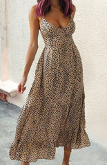 V-Neck Halter Tie-Up Dress Big Swing Dress