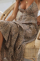 V-Neck Halter Tie-Up Dress Big Swing Dress