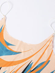 Sexy Cutout Sling Backless Print Slim Fit Maxi Dress