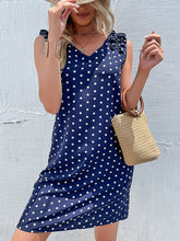 blue polka dot skirt European and American loose dress
