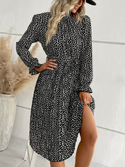 pleated skirt long -sleeved black dress female