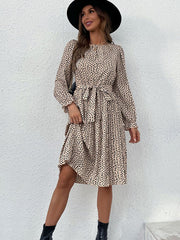 Autumn laces printed European and American base dress