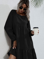 product long -sleeved long -sleeved base dress