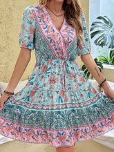 floral waist skirt printed ethnic style bohemian dress