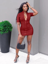 Solid Color T-Shirt Slim Sexy Multicolor Dress