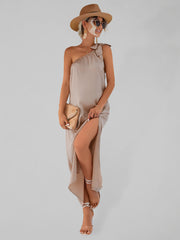Sexy Elegant Slanted Shoulder Strap Dress