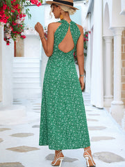 casual vacation elegant V-neck halter dress long dress