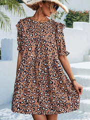Elegant Vintage Leopard Print Dress