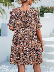 Elegant Vintage Leopard Print Dress