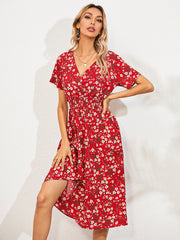 Casual Bohemian Print Square Neck Dress
