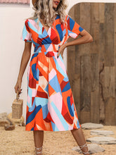 elegant casual vacation V-neck floral print short-sleeved dress