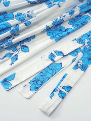 Casual all-match printed long-sleeved mid-length dress