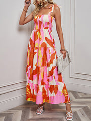 Spring/Sexy Backless Printed Sling Holiday Dress