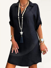 daily casual cotton short-sleeved shirt dress