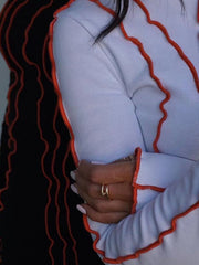 style small pit strip round neck reverse car edge dress